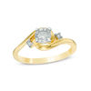 Thumbnail Image 0 of 0.09 CT. T.W. Diamond Three Stone Promise Ring in 10K Gold