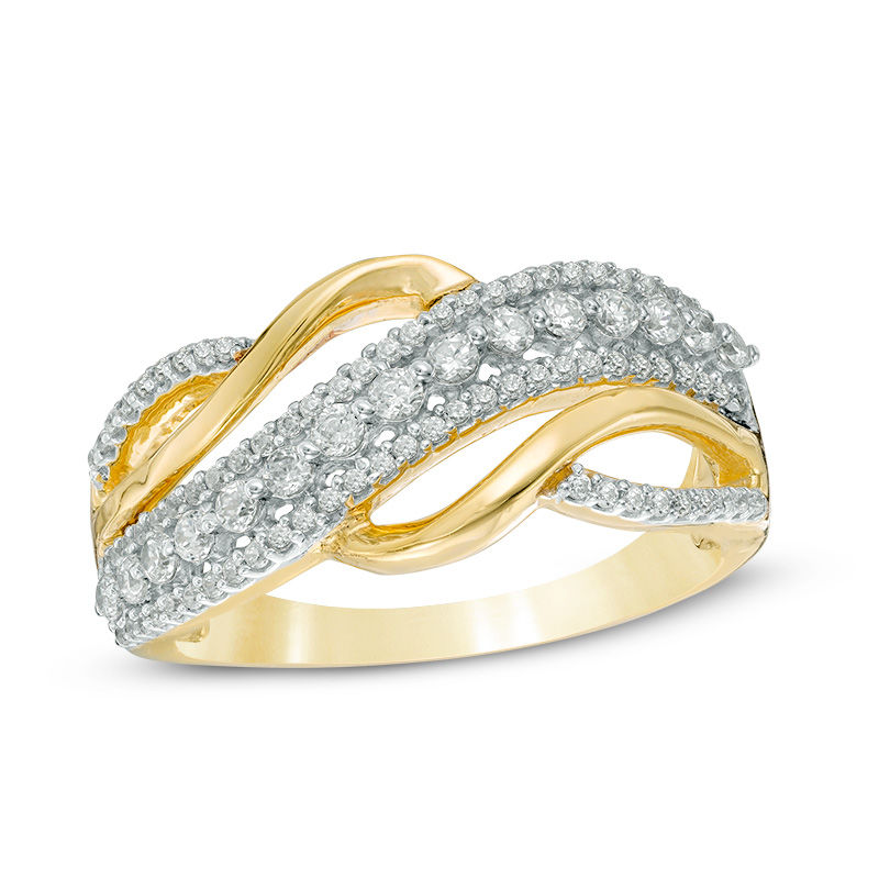 0.45 CT. T.W. Diamond Swirl Ring in 10K Gold