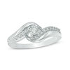 Thumbnail Image 0 of 0.18 CT. T.W. Diamond Bypass Promise Ring in Sterling Silver