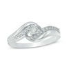 Thumbnail Image 1 of 0.18 CT. T.W. Diamond Bypass Promise Ring in Sterling Silver