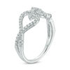 Thumbnail Image 1 of 0.30 CT. T.W. Diamond Double Heart Ring in 10K White Gold