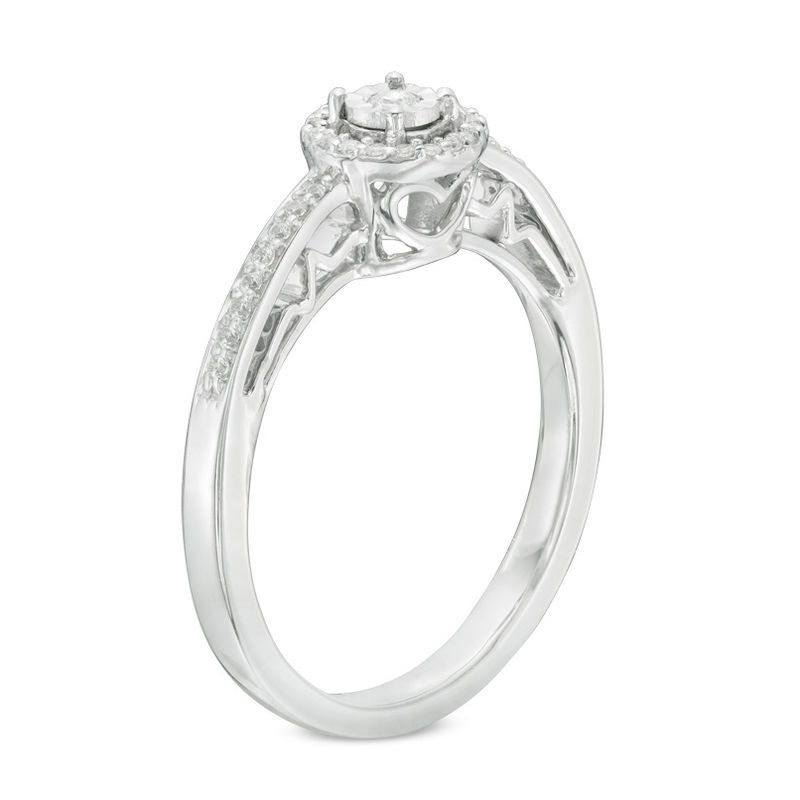 0.15 CT. T.W. Diamond Frame Promise Ring in Sterling Silver