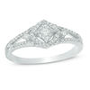 Thumbnail Image 1 of 0.23 CT. T.W. Diamond Tilted Cushion Frame Promise Ring in Sterling Silver