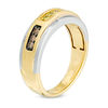 Thumbnail Image 1 of Men's 0.25 CT. T.W. Enhanced Yellow and Champagne Diamond Satin Band in 10K Two-Tone Gold