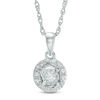 Thumbnail Image 1 of 0.10 CT. T.W. Diamond Swirl Pendant in 10K White Gold