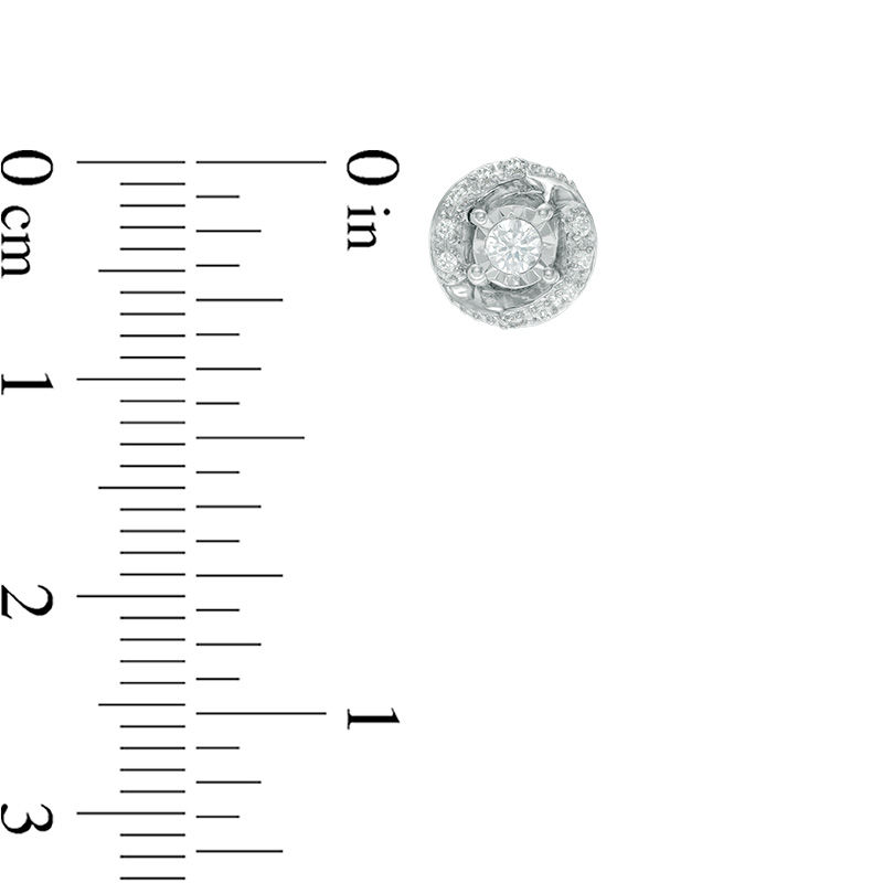 Main Image 2 of 0.20 CT. T.W. Diamond Swirl Stud Earrings in 10K White Gold