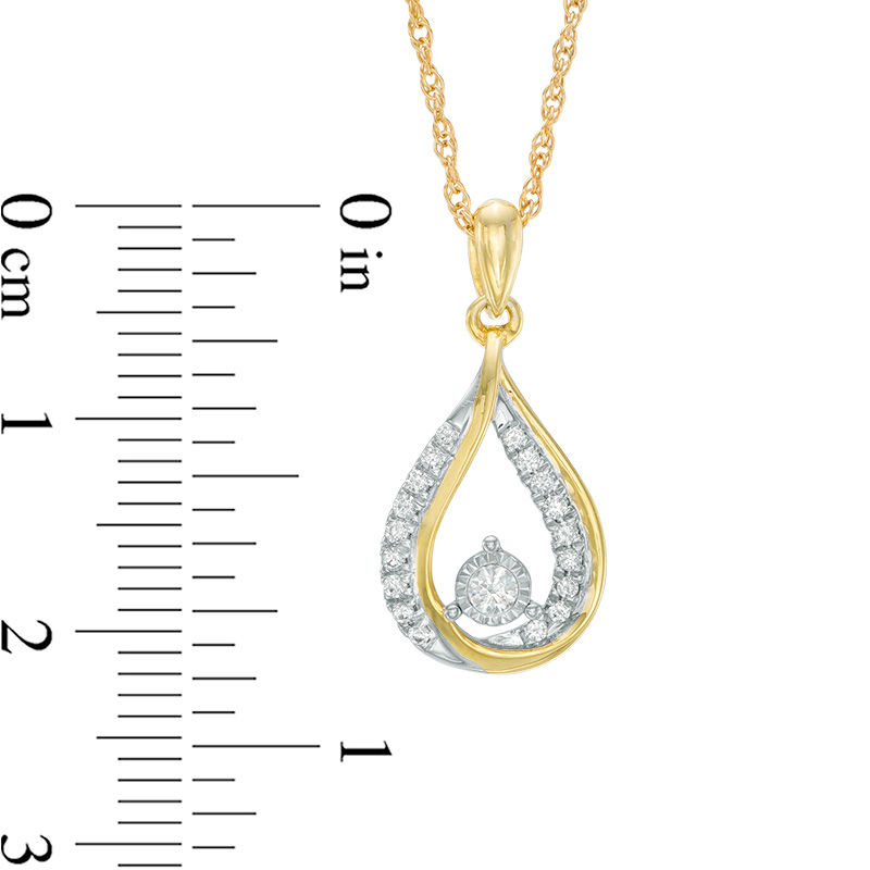 0.16 CT. T.W. Diamond Teardrop Pendant in 10K Gold