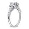 Thumbnail Image 2 of 5.0mm Lab-Created White Sapphire Three Stone Engagement Ring in Sterling Silver