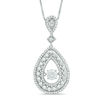 Thumbnail Image 0 of Unstoppable Love™ 0.95 CT. T.W. Diamond Double Teardrop Pendant in 14K White Gold