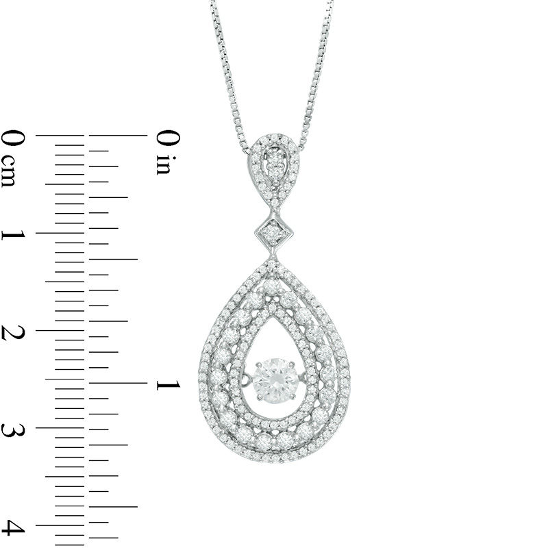 Main Image 2 of Unstoppable Love™ 0.95 CT. T.W. Diamond Double Teardrop Pendant in 14K White Gold