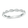 Thumbnail Image 1 of 0.12 CT. T.W. Diamond Twist Vintage-Style Eternity Band in 10K White Gold