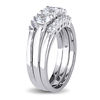 Thumbnail Image 1 of 5.0mm Lab-Created White Sapphire Three Piece Bridal Set in 10K White Gold