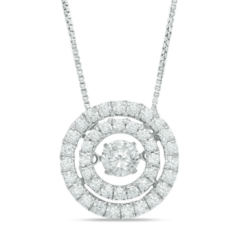 Unstoppable Love™ 0.95 CT. T.W. Diamond Double Frame Pendant in 14K White Gold|Peoples Jewellers