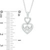 Thumbnail Image 1 of Unstoppable Love™ 0.15 CT. T.W. Diamond Linear Double Heart Pendant in Sterling Silver