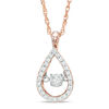 Thumbnail Image 0 of Unstoppable Love™ 0.23 CT. T.W. Diamond Teardrop Pendant in 10K Rose Gold
