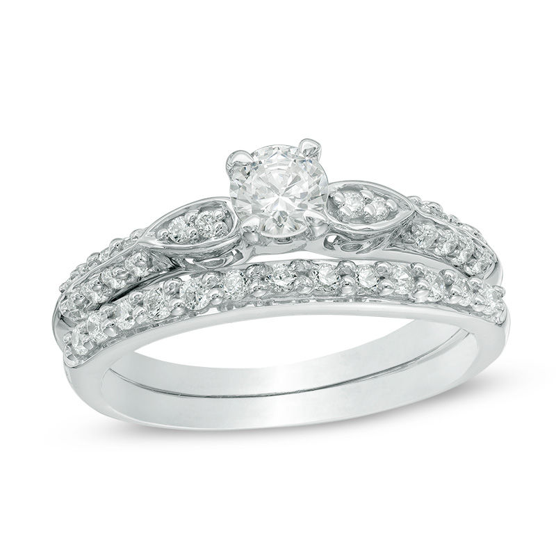 0.50 CT. T.W. Diamond Frame Bridal Set in 10K White Gold|Peoples Jewellers