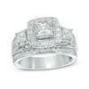 Thumbnail Image 1 of 2.00 CT. T.W. Princess-Cut Diamond Past Present Future® Frame Multi-Row Engagement Ring in 14K White Gold