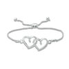 Thumbnail Image 0 of Diamond Accent Interlocking Hearts Bolo Bracelet in Sterling Silver - 8.0"