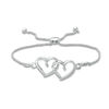 Thumbnail Image 1 of Diamond Accent Interlocking Hearts Bolo Bracelet in Sterling Silver - 8.0"