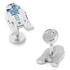 Thumbnail Image 1 of Men's STAR WARS R2D2 Enamel Cuff Links in White Rhodium Brass