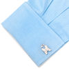 Thumbnail Image 3 of Men's STAR WARS R2D2 Enamel Cuff Links in White Rhodium Brass