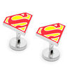 Thumbnail Image 1 of DC Comics Superman Shield Enamel Cuff Links in White Rhodium Brass