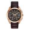 Thumbnail Image 0 of Men's Bulova Curv Chronograph Rose-Tone Strap Watch with Dark Grey Dial (Model: 97A124)