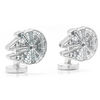Men's STAR WARS Millennium Falcon Enamel Cuff Links in White Rhodium Brass