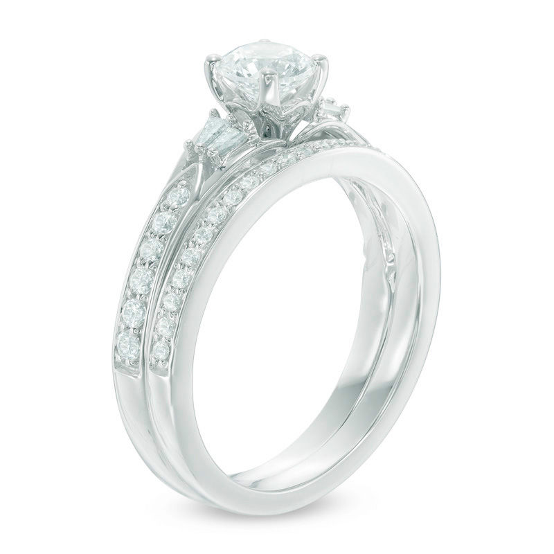 Celebration Canadian Ideal 0.95 CT. T.W. Diamond Bridal Set in 14K White Gold (I/I1)