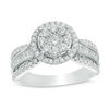 Thumbnail Image 0 of 1.00 CT. T.W. Composite Diamond Frame Multi-Row Engagement Ring in 10K White Gold