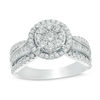 Thumbnail Image 1 of 1.00 CT. T.W. Composite Diamond Frame Multi-Row Engagement Ring in 10K White Gold