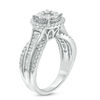 Thumbnail Image 2 of 1.00 CT. T.W. Composite Diamond Frame Multi-Row Engagement Ring in 10K White Gold