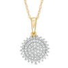 Thumbnail Image 1 of 0.20 CT. T.W. Diamond Sunburst Pendant in 10K Gold