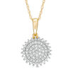 Thumbnail Image 0 of 0.20 CT. T.W. Diamond Sunburst Pendant in 10K Gold