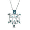 Thumbnail Image 0 of 0.09 CT. T.W. Enhanced Blue and White Diamond Turtle Pendant in Sterling Silver