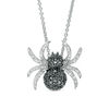 0.10 CT. T.W. Enhanced Black and White Diamond Spider Pendant in Sterling Silver