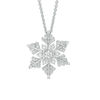 Thumbnail Image 1 of 0.04 CT. T.W. Diamond Snowflake Pendant in Sterling Silver