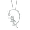 Thumbnail Image 1 of Enhanced Black and White Diamond Accent Kitten Moon Pendant in Sterling Silver