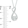 Thumbnail Image 1 of 5.0mm Lab-Created White Sapphire and Diamond Accent Heart-Shaped Infinity Pendant in Sterling Silver
