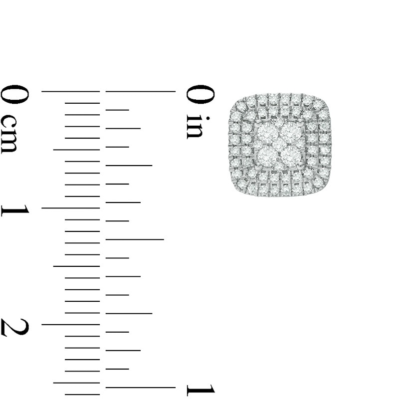 0.45 CT. T.W. Composite Diamond Cushion Stud Earrings in 10K White Gold