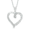 Thumbnail Image 0 of Diamond Accent Looped Heart Pendant in Sterling Silver
