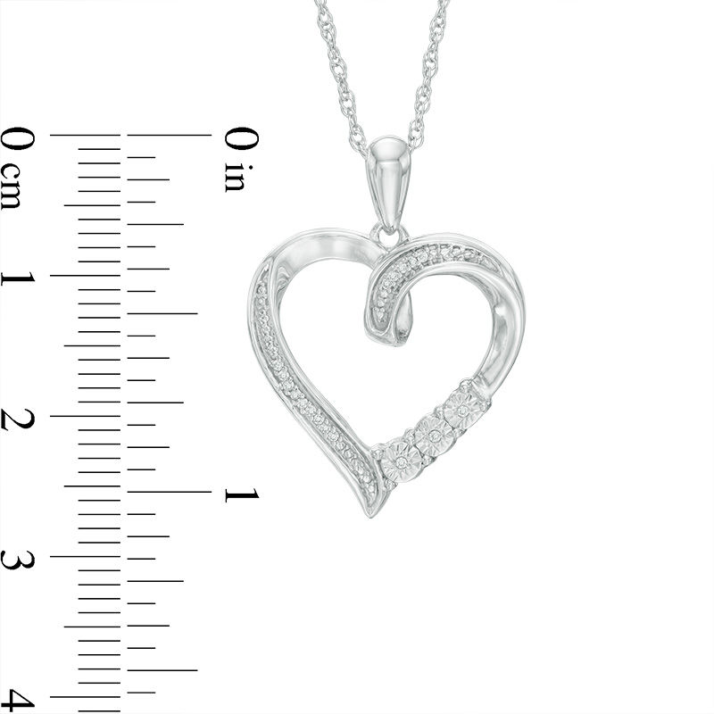 Diamond Accent Looped Heart Pendant in Sterling Silver