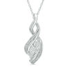 Thumbnail Image 0 of Diamond Accent Three Stone Twist Pendant in Sterling Silver