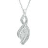 Diamond Accent Three Stone Twist Pendant in Sterling Silver