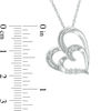 Thumbnail Image 1 of Diamond Accent Tilted Double Heart Pendant in Sterling Silver