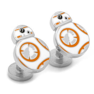 Men's STAR WARS BB-8 Enamel Cuff Links in White Rhodium Brass