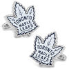 Thumbnail Image 1 of Men's NHL Toronto Maple Leafs Logo Enamel Cuff Links in White Rhodium Brass
