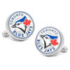 Thumbnail Image 0 of Men's MLB Toronto Blue Jays Logo Enamel Cuff Links in White Rhodium Brass