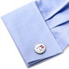 Thumbnail Image 1 of Men's MLB Toronto Blue Jays Logo Enamel Cuff Links in White Rhodium Brass