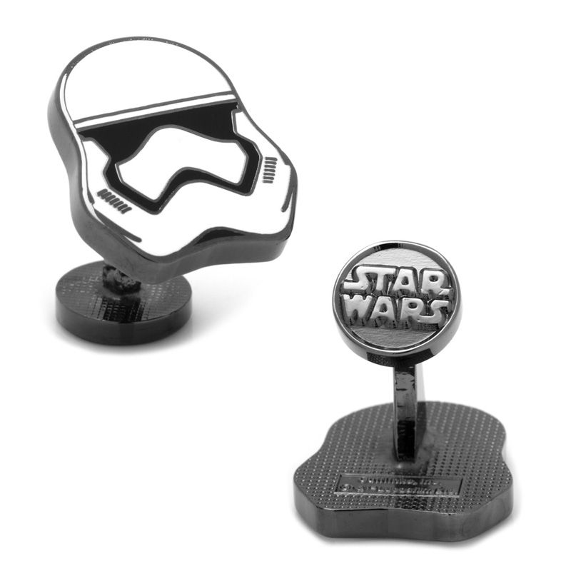 Men's STAR WARS Stormtrooper Enamel Cuff Links in Grey Rhodium Brass|Peoples Jewellers